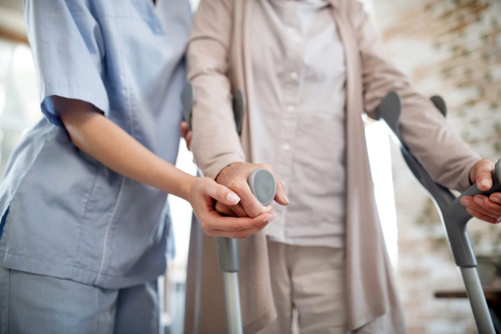 Care Home Worker And Resident
