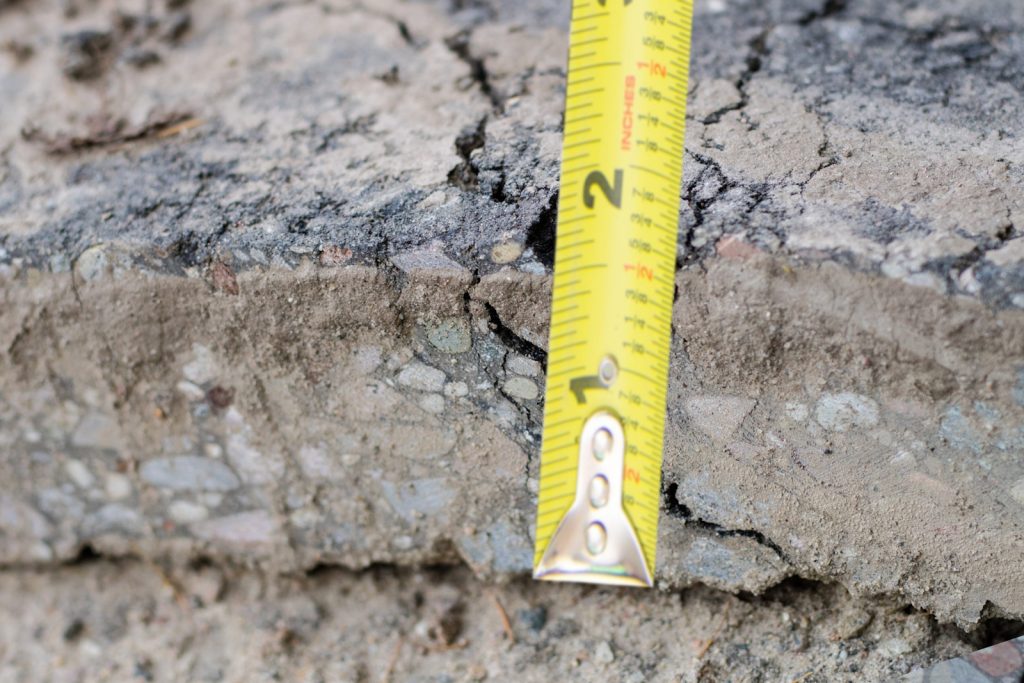 Pavement Trip Hazard Height Measurement