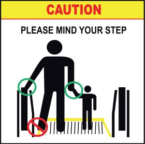 Escalator Caution Sign