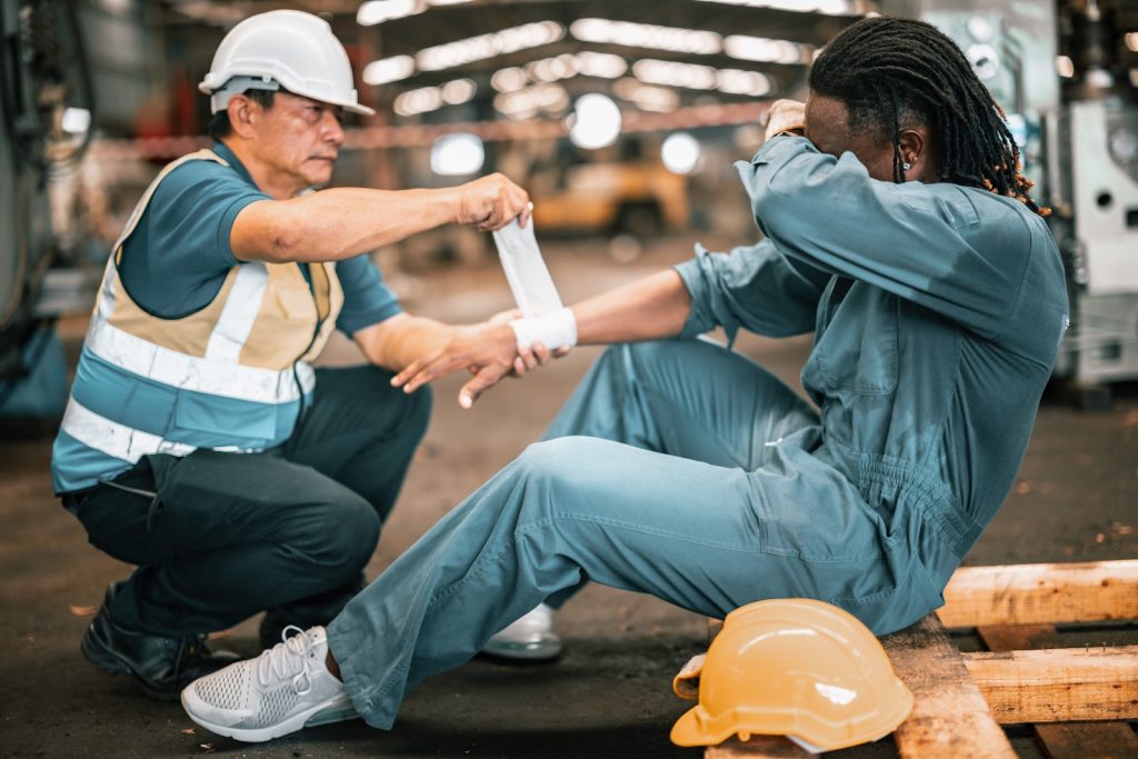 Worker Receiving First Aid